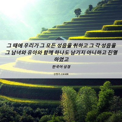 Picture 06 - 신명기 2:34 KOR - 그 때에 우리가 그 모든 성읍을 - Bible Verse Picture