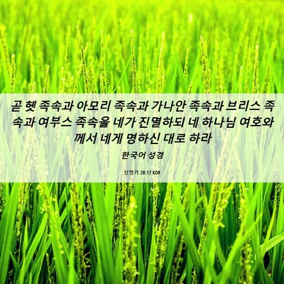 Picture 06 - 신명기 20:17 KOR - 곧 헷 족속과 아모리 족속과 가나안 - Bible Verse Picture