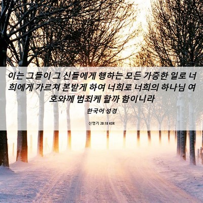 Picture 06 - 신명기 20:18 KOR - 이는 그들이 그 신들에게 행하는 - Bible Verse Picture