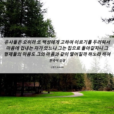 Picture 06 - 신명기 20:8 KOR - 유사들은 오히려 또 백성에게 고하여 - Bible Verse Picture