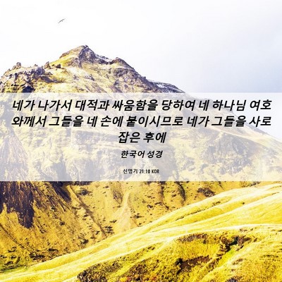 Picture 06 - 신명기 21:10 KOR - 네가 나가서 대적과 싸움함을 당하여 - Bible Verse Picture