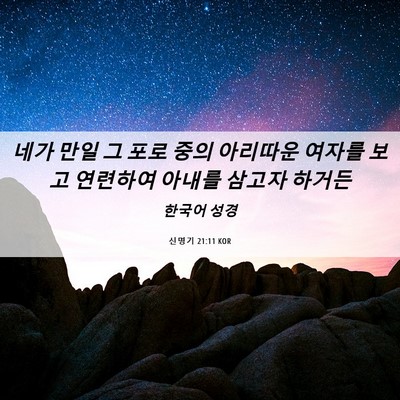 Picture 06 - 신명기 21:11 KOR - 네가 만일 그 포로 중의 아리따운 - Bible Verse Picture