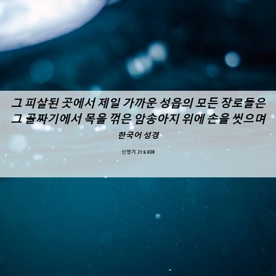 Picture 06 - 신명기 21:6 KOR - 그 피살된 곳에서 제일 가까운 - Bible Verse Picture