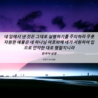 Picture 06 - 신명기 23:23 KOR - 네 입에서 낸 것은 그대로 - Bible Verse Picture
