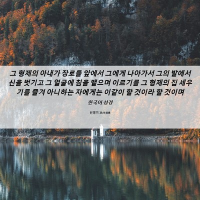 Picture 06 - 신명기 25:9 KOR - 그 형제의 아내가 장로들 앞에서 - Bible Verse Picture