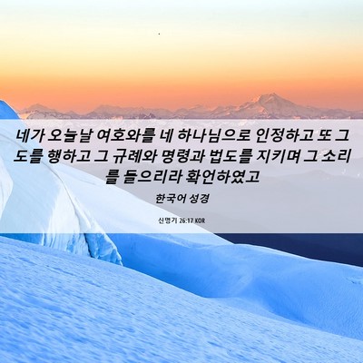 Picture 06 - 신명기 26:17 KOR - 네가 오늘날 여호와를 네 하나님으로 - Bible Verse Picture