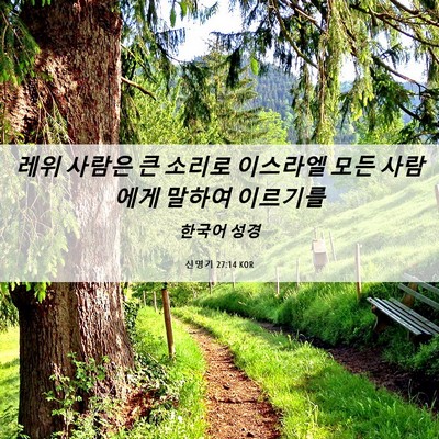 Picture 06 - 신명기 27:14 KOR - 레위 사람은 큰 소리로 이스라엘 - Bible Verse Picture