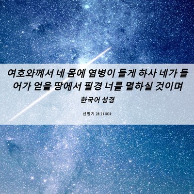 Picture 06 - 신명기 28:21 KOR - 여호와께서 네 몸에 염병이 들게 - Bible Verse Picture