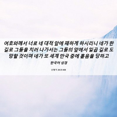 Picture 06 - 신명기 28:25 KOR - 여호와께서 너로 네 대적 앞에 - Bible Verse Picture