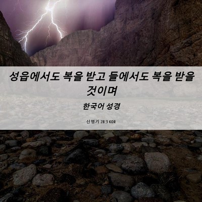Picture 06 - 신명기 28:3 KOR - 성읍에서도 복을 받고 들에서도 복을 - Bible Verse Picture