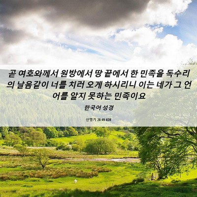 Picture 06 - 신명기 28:49 KOR - 곧 여호와께서 원방에서 땅 끝에서 - Bible Verse Picture