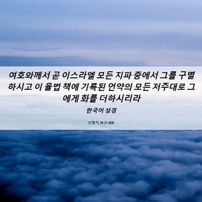 Picture 06 - 신명기 29:21 KOR - 여호와께서 곧 이스라엘 모든 지파 - Bible Verse Picture