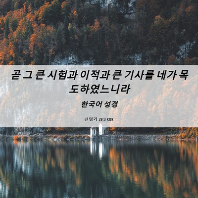 Picture 06 - 신명기 29:3 KOR - 곧 그 큰 시험과 이적과 큰 기사를 - Bible Verse Picture