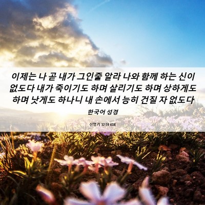 Picture 06 - 신명기 32:39 KOR - 이제는 나 곧 내가 그인줄 알라 나와 - Bible Verse Picture