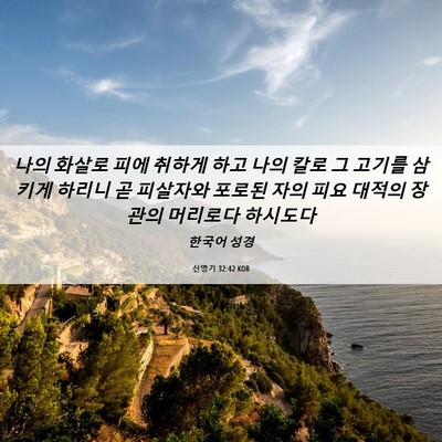 Picture 06 - 신명기 32:42 KOR - 나의 화살로 피에 취하게 하고 나의 - Bible Verse Picture