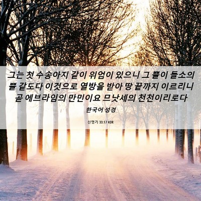 Picture 06 - 신명기 33:17 KOR - 그는 첫 수송아지 같이 위엄이 - Bible Verse Picture