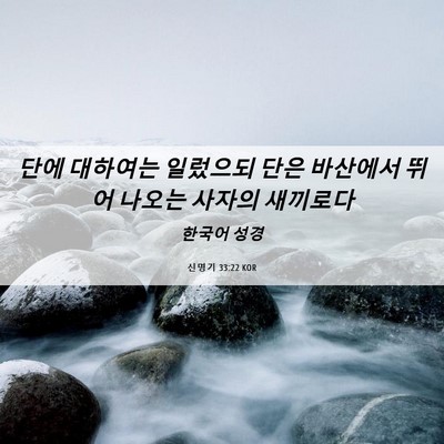 Picture 06 - 신명기 33:22 KOR - 단에 대하여는 일렀으되 단은 - Bible Verse Picture