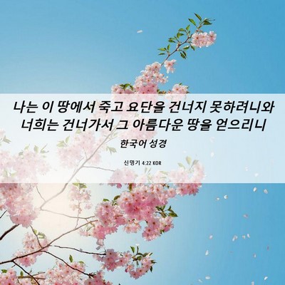 Picture 06 - 신명기 4:22 KOR - 나는 이 땅에서 죽고 요단을 건너지 - Bible Verse Picture