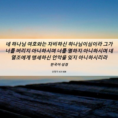 Picture 06 - 신명기 4:31 KOR - 네 하나님 여호와는 자비하신 - Bible Verse Picture