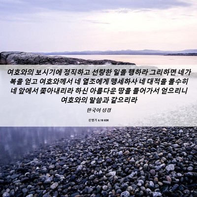 Picture 06 - 신명기 6:18 KOR - 여호와의 보시기에 정직하고 선량한 - Bible Verse Picture