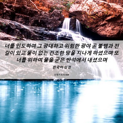 Picture 06 - 신명기 8:15 KOR - 너를 인도하여 그 광대하고 위험한 - Bible Verse Picture