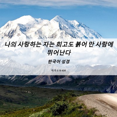 Picture 06 - 아가 5:10 KOR - 나의 사랑하는 자는 희고도 붉어 만 - Bible Verse Picture