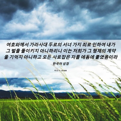 Picture 06 - 아모스 1:9 KOR - 여호와께서 가라사대 두로의 서너 - Bible Verse Picture