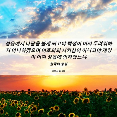 Picture 06 - 아모스 3:6 KOR - 성읍에서 나팔을 불게 되고야 백성이 - Bible Verse Picture