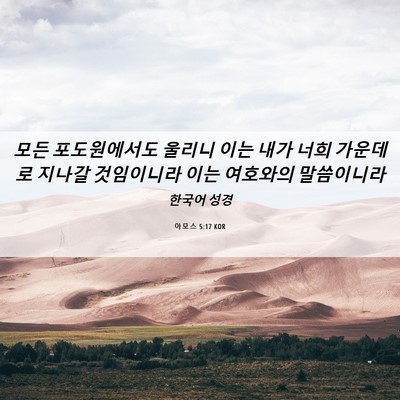 Picture 06 - 아모스 5:17 KOR - 모든 포도원에서도 울리니 이는 내가 - Bible Verse Picture