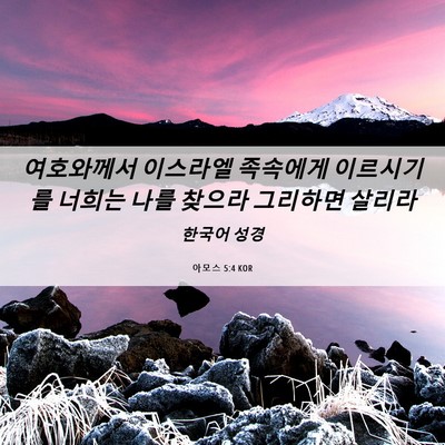 Picture 06 - 아모스 5:4 KOR - 여호와께서 이스라엘 족속에게 - Bible Verse Picture