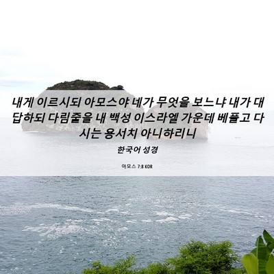 Picture 06 - 아모스 7:8 KOR - 내게 이르시되 아모스야 네가 무엇을 - Bible Verse Picture