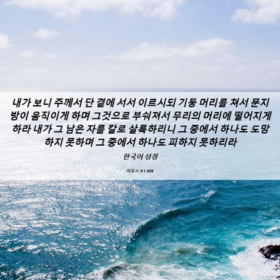 Picture 06 - 아모스 9:1 KOR - 내가 보니 주께서 단 곁에 서서 - Bible Verse Picture