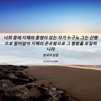 Picture 06 - 야고보서 3:13 KOR - 너희 중에 지혜와 총명이 있는 자가 - Bible Verse Picture