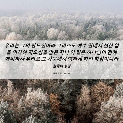 Picture 06 - 에베소서 2:10 KOR - 우리는 그의 만드신바라 그리스도 - Bible Verse Picture