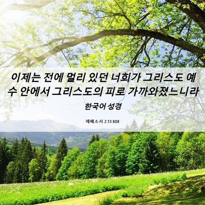 Picture 06 - 에베소서 2:13 KOR - 이제는 전에 멀리 있던 너희가 - Bible Verse Picture