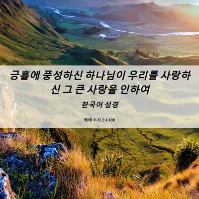Picture 06 - 에베소서 2:4 KOR - 긍휼에 풍성하신 하나님이 우리를 - Bible Verse Picture
