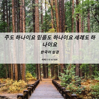 Picture 06 - 에베소서 4:5 KOR - 주도 하나이요 믿음도 하나이요 - Bible Verse Picture