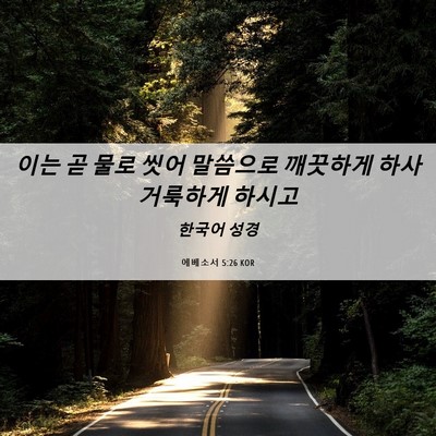 Picture 06 - 에베소서 5:26 KOR - 이는 곧 물로 씻어 말씀으로 - Bible Verse Picture