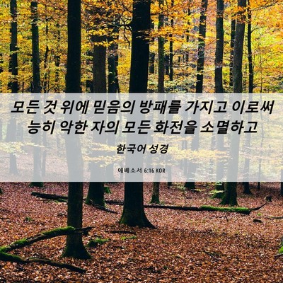Picture 06 - 에베소서 6:16 KOR - 모든 것 위에 믿음의 방패를 가지고 - Bible Verse Picture