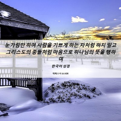 Picture 06 - 에베소서 6:6 KOR - 눈가림만 하여 사람을 기쁘게 하는 - Bible Verse Picture