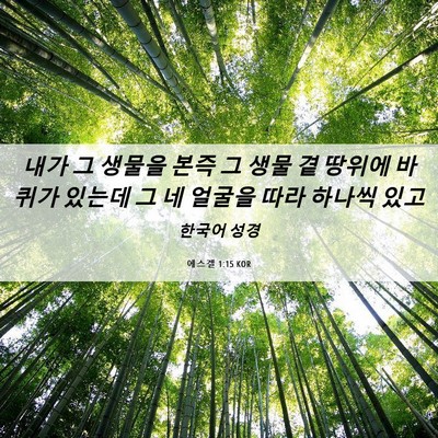 Picture 06 - 에스겔 1:15 KOR - 내가 그 생물을 본즉 그 생물 곁 - Bible Verse Picture