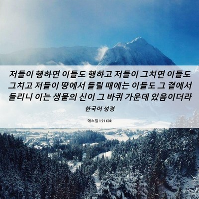 Picture 06 - 에스겔 1:21 KOR - 저들이 행하면 이들도 행하고 저들이 - Bible Verse Picture