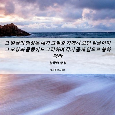 Picture 06 - 에스겔 10:22 KOR - 그 얼굴의 형상은 내가 그발강 - Bible Verse Picture