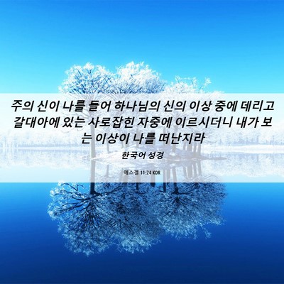 Picture 06 - 에스겔 11:24 KOR - 주의 신이 나를 들어 하나님의 신의 - Bible Verse Picture