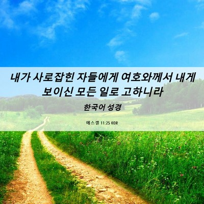 Picture 06 - 에스겔 11:25 KOR - 내가 사로잡힌 자들에게 여호와께서 - Bible Verse Picture