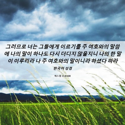 Picture 06 - 에스겔 12:28 KOR - 그러므로 너는 그들에게 이르기를 주 - Bible Verse Picture