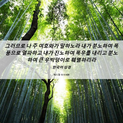 Picture 06 - 에스겔 13:13 KOR - 그러므로 나 주 여호와가 말하노라 - Bible Verse Picture