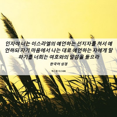 Picture 06 - 에스겔 13:2 KOR - 인자야 너는 이스라엘의 예언하는 - Bible Verse Picture