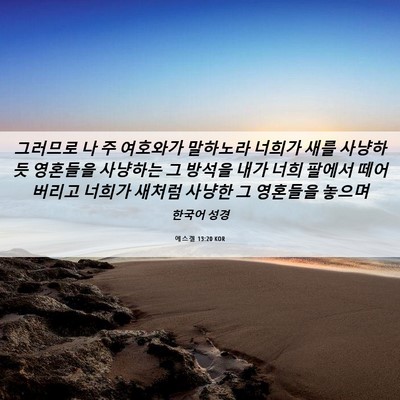 Picture 06 - 에스겔 13:20 KOR - 그러므로 나 주 여호와가 말하노라 - Bible Verse Picture