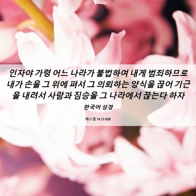 Picture 06 - 에스겔 14:13 KOR - 인자야 가령 어느 나라가 불법하여 - Bible Verse Picture